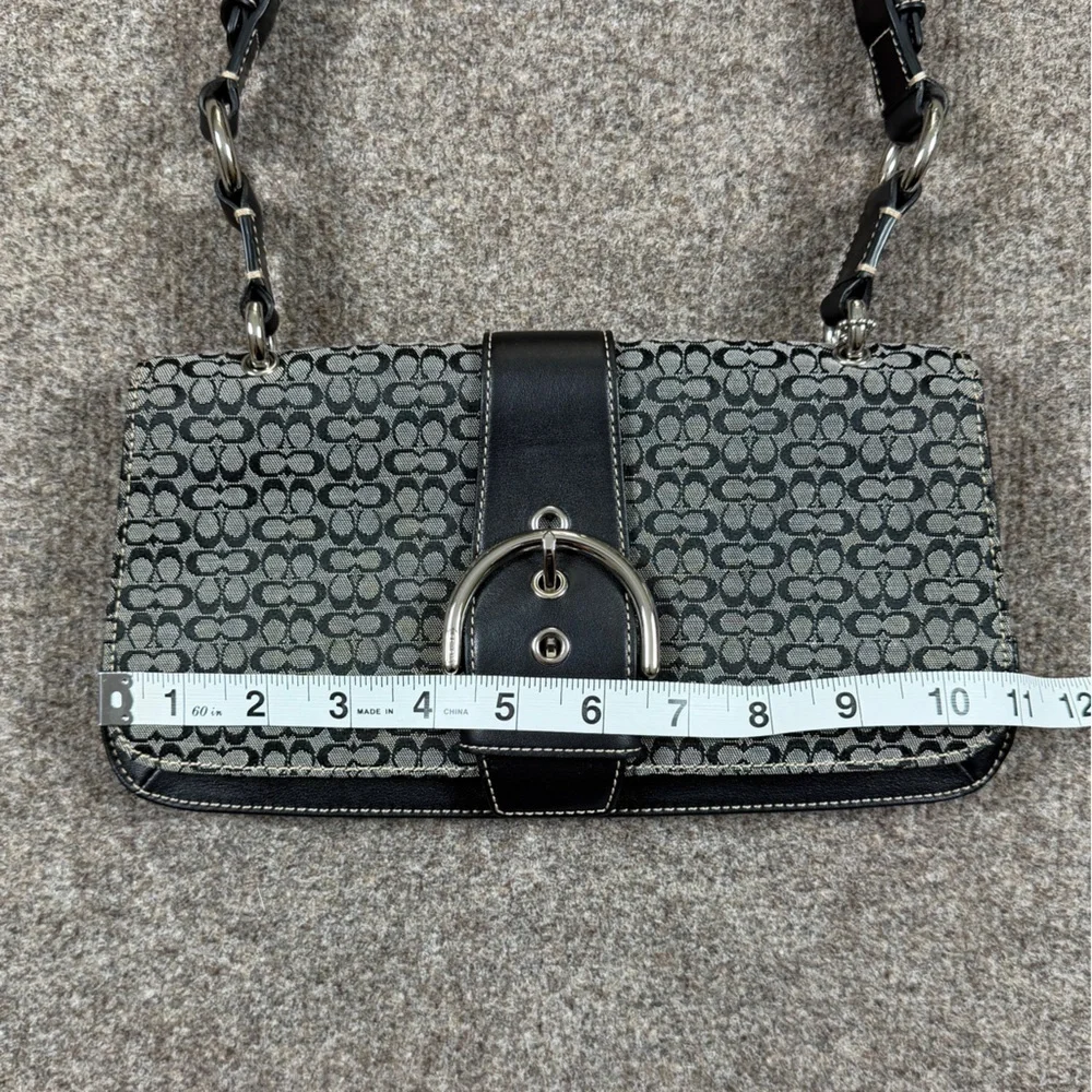 VTG Y2K Coach 7075 Kelly SoHo Signature Satchel Shoulder Bag Buckle Flap Closure